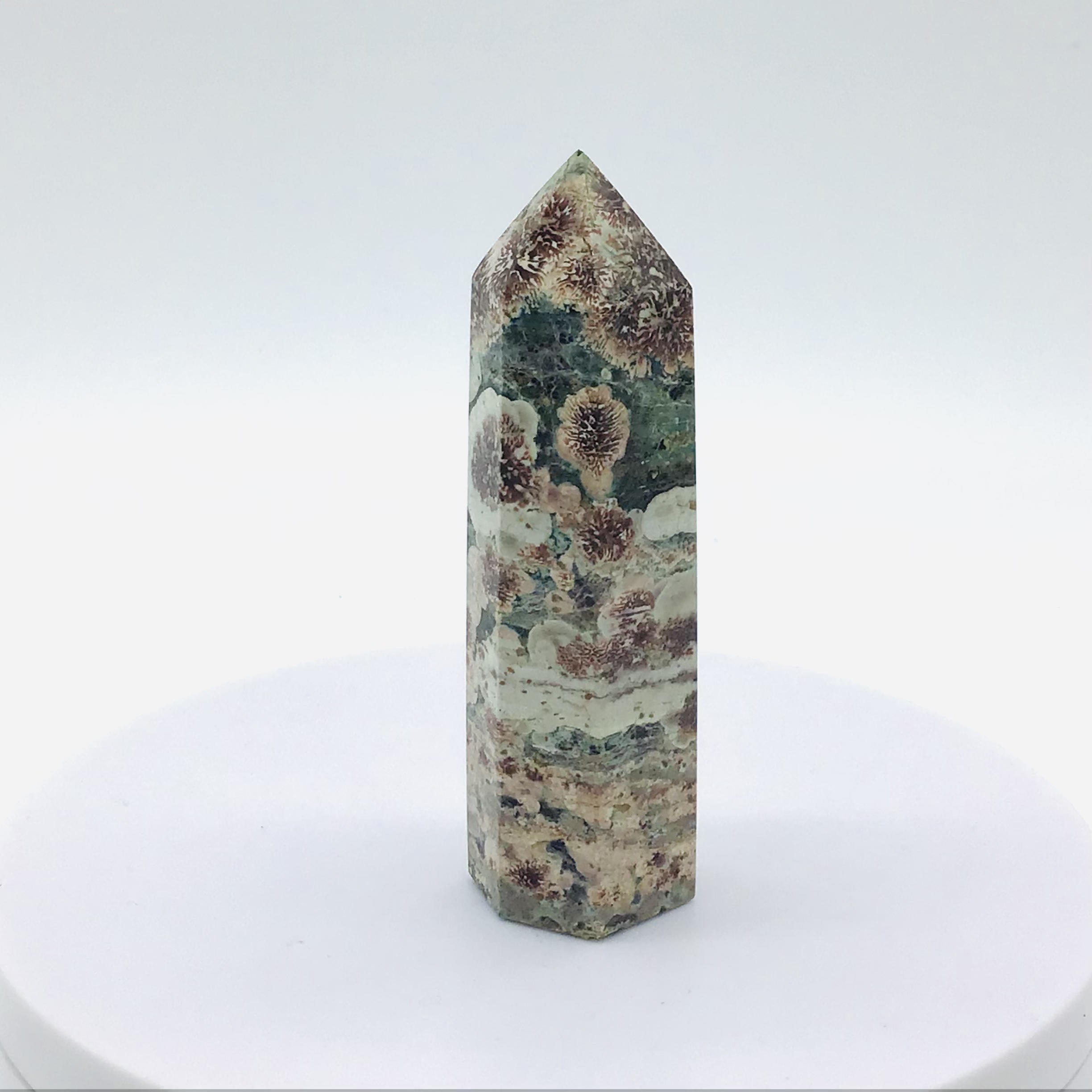 Achát zelený květinový-sakura