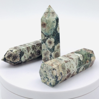 Achát zelený květinový-sakura